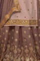 costume s palazzo en satin lilas clair et soie