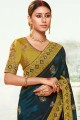 sarcelle soyeux bleu sari