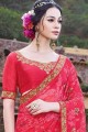rose georgette sari