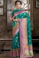 sarcelle art vert saris en soie