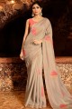 poussiéreux sari de soie grise