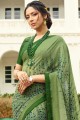 sari en georgette vert clair