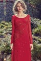 robe de robe de crêpe rouge
