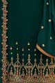 costume s palazzo en georgette vert foncé