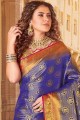 royal bleu art soie sari