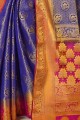 royal bleu art soie sari