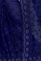 royal bleu net sari