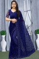 royal bleu net sari