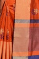 sari en coton orange