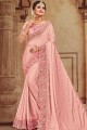 bébé rose georgette et satin sari