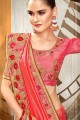 vieux sari de soie rose rose