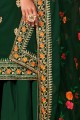 costume palazzo en georgette vert