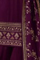 costume palazzo violet en georgette satinée