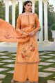 costume palazzo en coton et soie orange clair