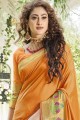 Khadi Orange Et Sari Indien Du Sud