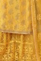 costume sharara jaune jacquard et soie