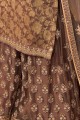 costume brun de jacquard et de sharara de soie