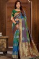 Multicolor Jacquard and silk  South Indian Saree