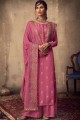 jacquard rose et costume Sharara de soie