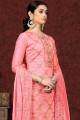 salwar kameez en coton tissage rose