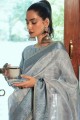 tissage organza sari gris avec chemisier