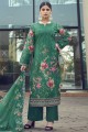 salwar kameez en mousseline avec impression numérique en vert