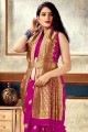 Zari, tissage de soie banarasi magenta banarasi sari avec chemisier