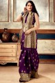 zari violet, tissage banarasi soie banarasi sari