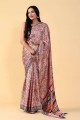 Saris multicolore en soie avec impression numérique