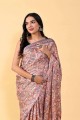 Saris multicolore en soie avec impression numérique