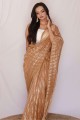 Saris imprimé net party wear en chiku