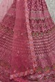 pierre rose avec moti wedding lehenga choli en filet