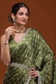 Brodé, Saris de satin imprimé numérique à Mehndi