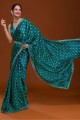 rama sari en satin brodé, impression numérique