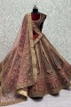 Lehenga Choli de mariée beige avec velours brodé