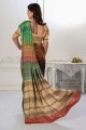 Saris de soie avec impression numérique multicolore