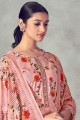 Coton Salwar Kameez en rose avec imprimé