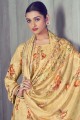 salwar kameez en coton imprimé jaune avec dupatta