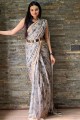 zari, tissage georgette sari multicolore avec chemisier