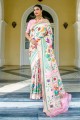 sari de mariage en soie avec zari, tissage en rose bébé