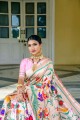 sari de mariage en soie avec zari, tissage en rose bébé