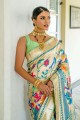 zari, sari de mariage pista en soie tissée avec chemisier