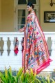 sari de mariage rose rani en zari, tissage de soie