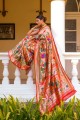 sari de mariage rouge en zari, tissage de la soie