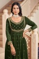 Embroidered  Green  Anarkali Suit in Georgette