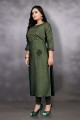 Rayon Kurti with Embroidered in Green