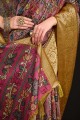 Soie Tussar à impression numérique Sari multicolore