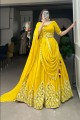 lehenga choli in sky georgette with embroidered
