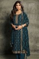 rama  palazzo suit in jacquard with embroidered