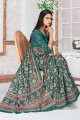 Saris multicolore en impression numérique Chanderi